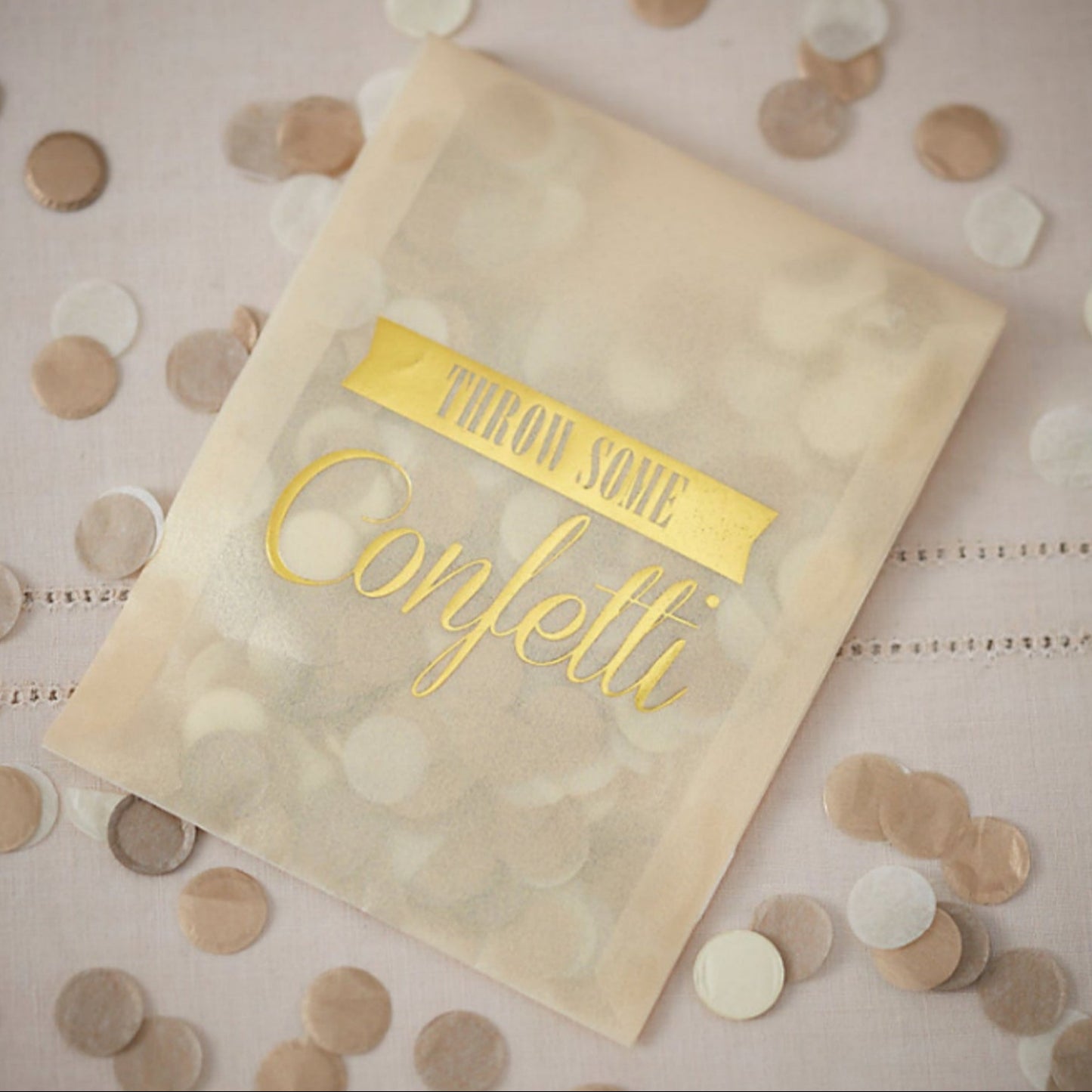 Gold & Ivory Confetti Envelope