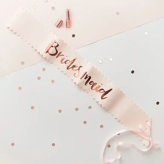 Pink & Rose Gold Bridesmaid Sashes - 2 Pack | Team Bride Hen Party
