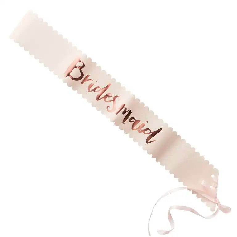 Pink & Rose Gold Bridesmaid Sashes - 2 Pack | Team Bride Hen Party